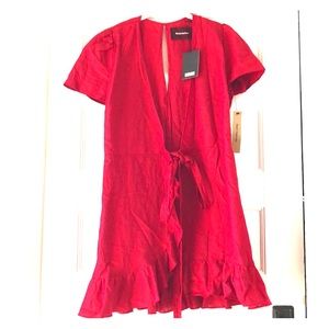 Reformation linen wrap dress